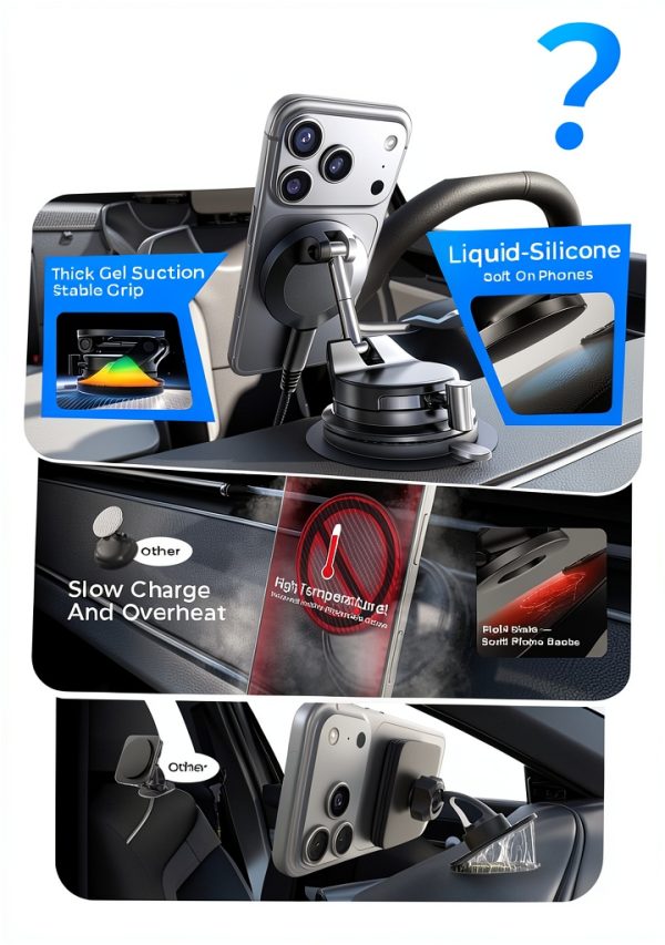 LISEN MagSafe Car Phone Mount Vacuum Charger 25W-7
