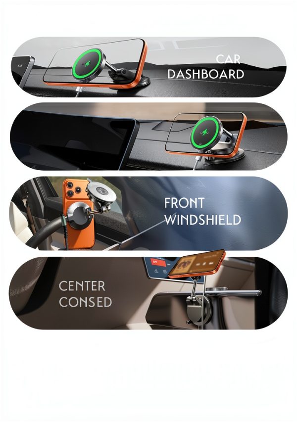 LISEN MagSafe Car Phone Mount Vacuum Charger 25W-4