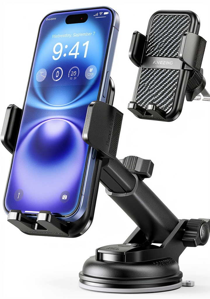 ACMEZING Black Car Phone Holder Mount in action