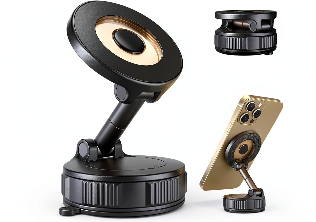 Estbuc magnetic car phone mount attached to a car dashboard