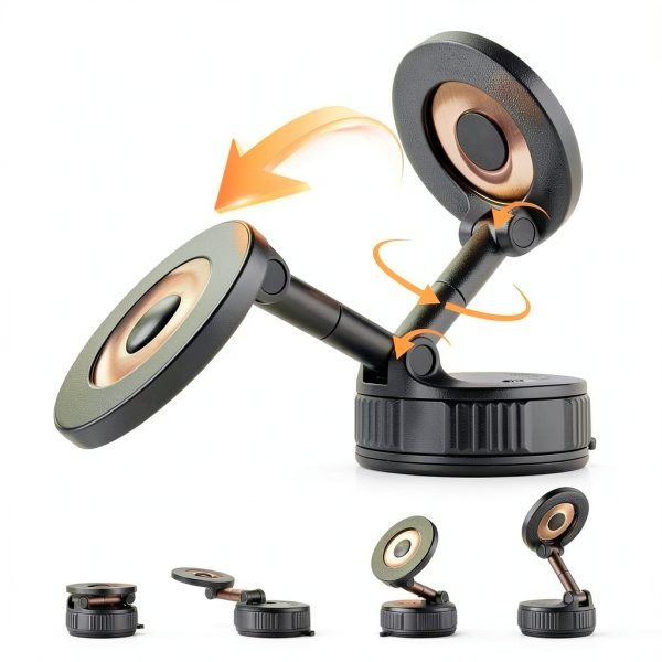 Estbuc Magnetic Car Phone Mount Black Adjustable-5
