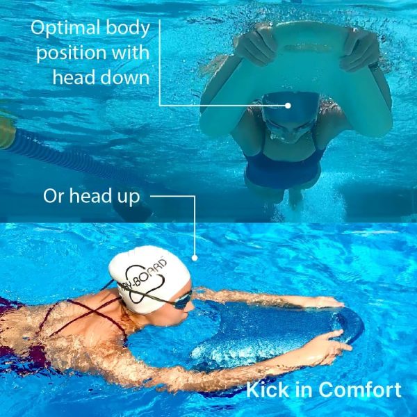 Kickboard Ray-Board Large Adult Turquoise Swim Training Board-8